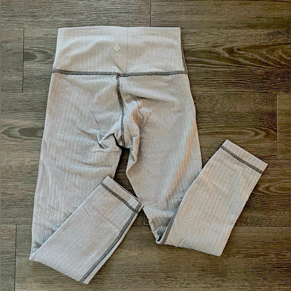 lululemon athletica Light Gray High-Rise Ribbed Leggings